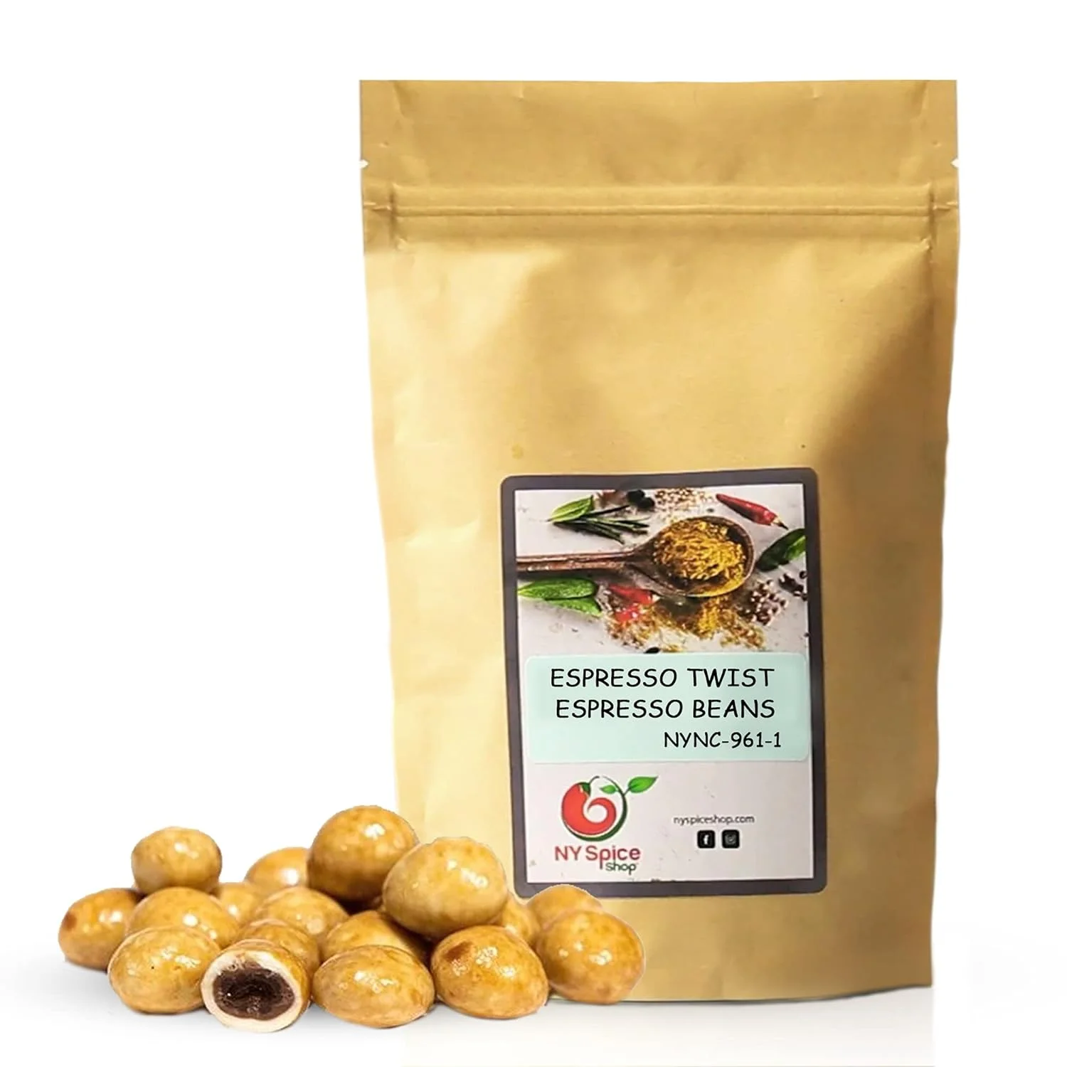 NY SPICE SHOP Chocolate Covered Espresso Beans - 3 Pound - Twist Roasted Bean - Gourmet Coffee Candy Balls
