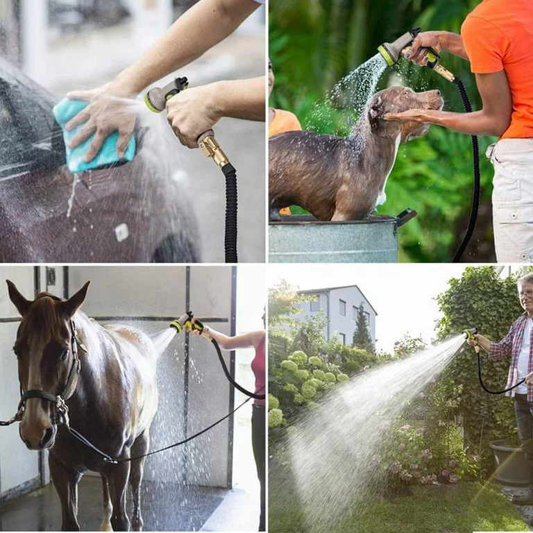 Water Garden Hose - 100ft Water Hose with 10 Setting-Spray Nozzle