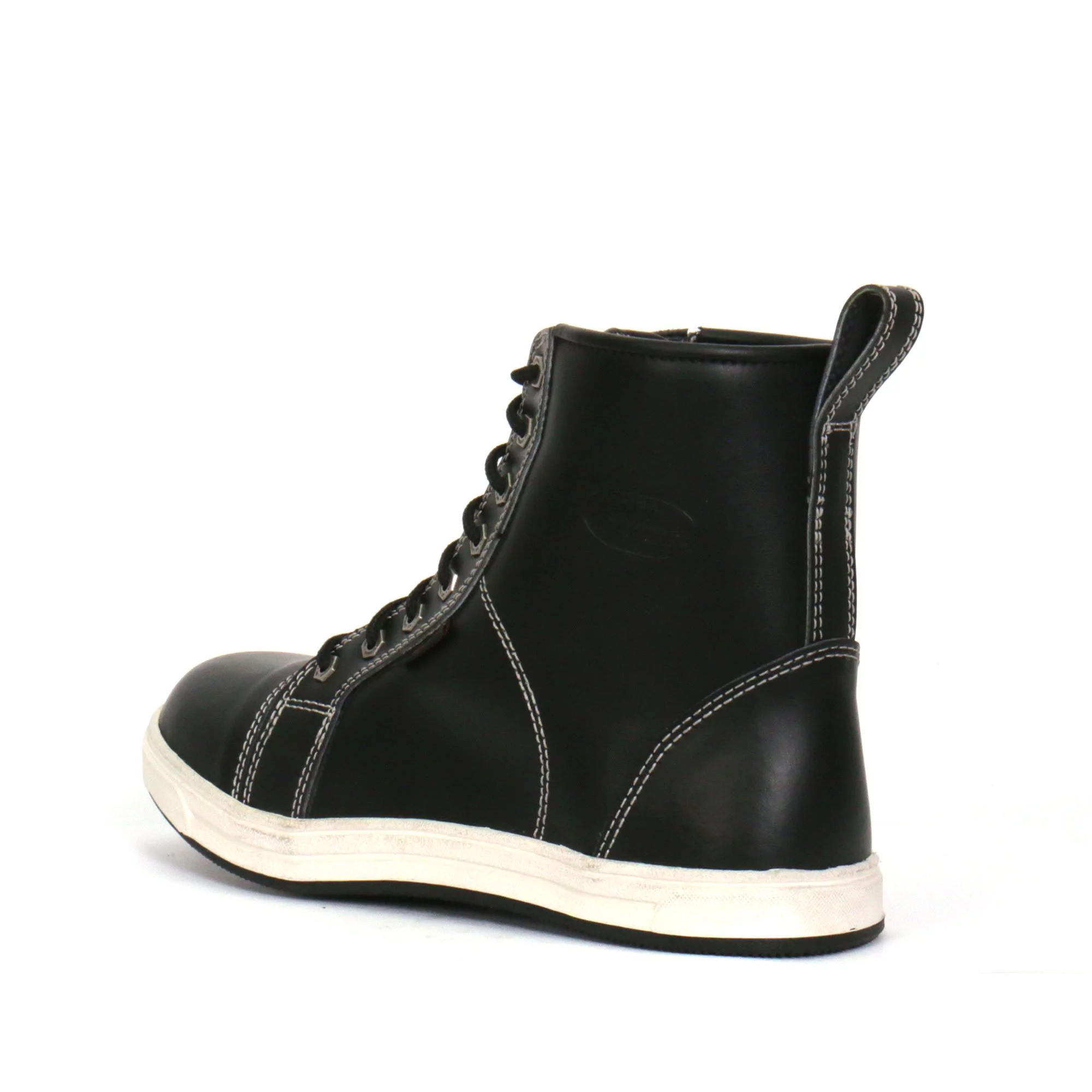 Hot Leathers BTM1014 Men's Black and White Leather 6-inch Riding Sneaker 9.5