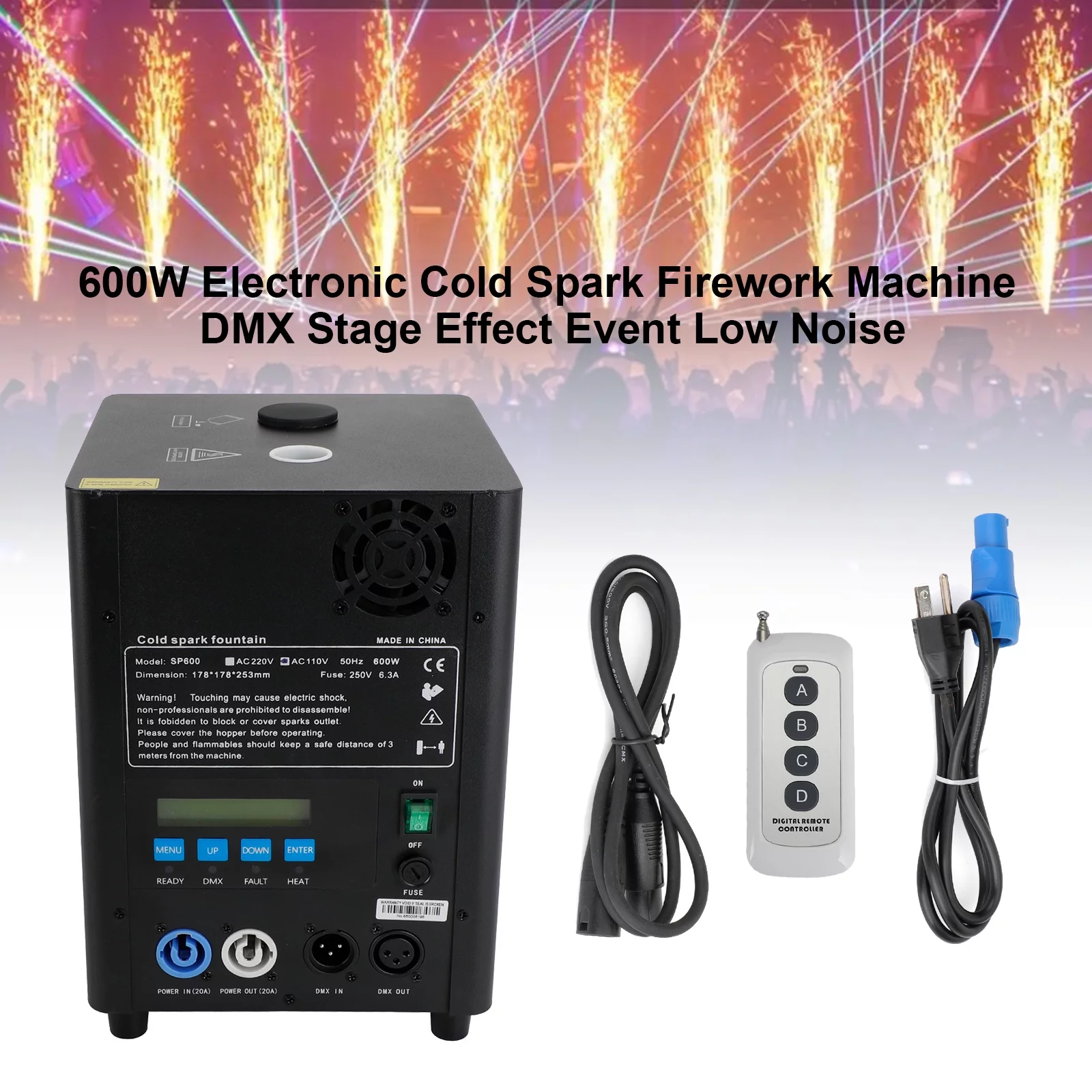 TOPTENG 600W Cold spak Stage Special Effect Machine DMX Ti Consumables for The Machine Bar Party Wedding Event 2PCS