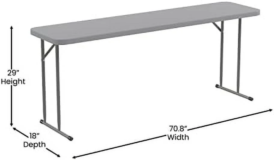 MQLIFEBOOM 6-Foot Black Plastic Folding Training Table