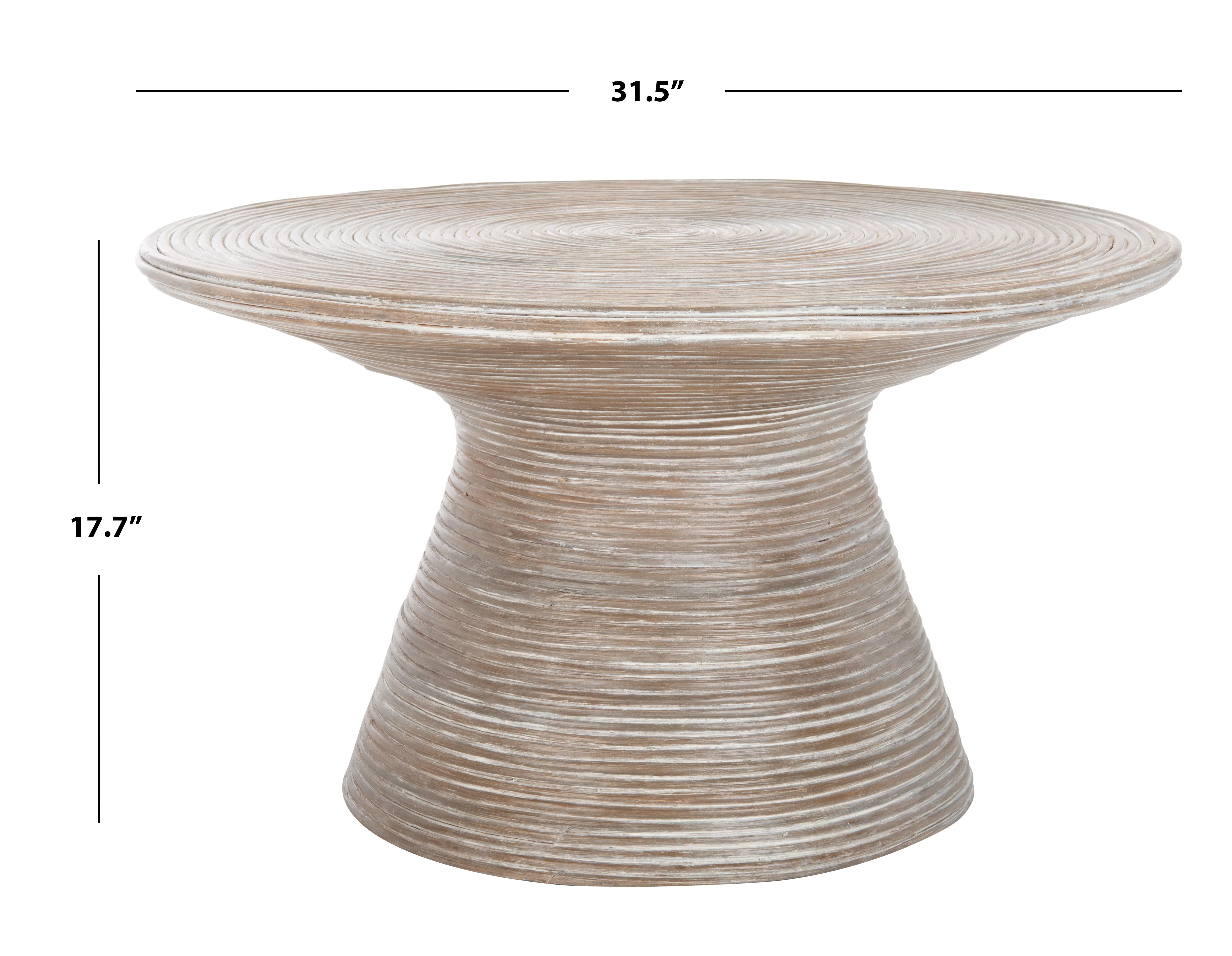 SAFAVIEH Cristina Round Metal Coffee Table, Grey White Wash