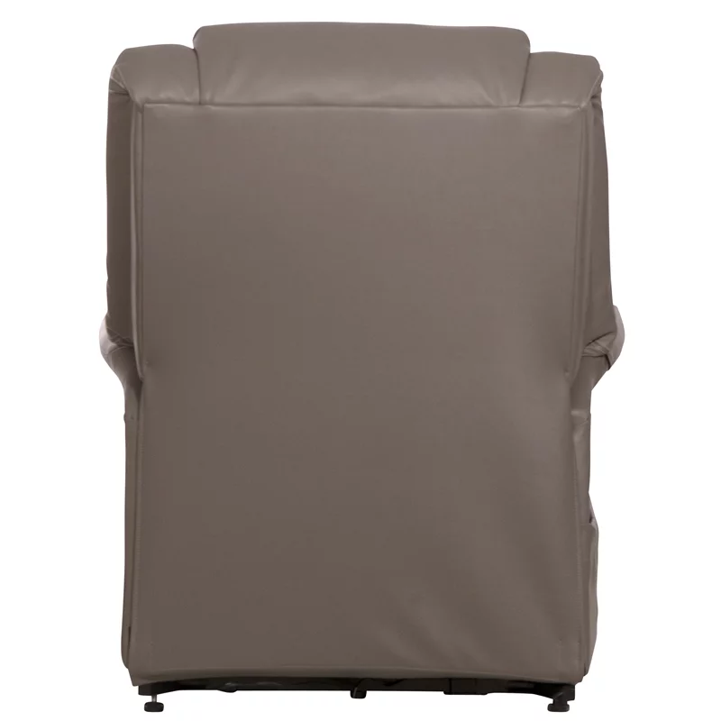 Bowery Hill Power Lift Lay-Flat Recliner with Gray Disinfectable PU Fabric