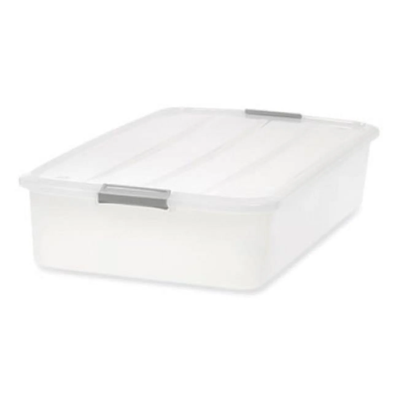 50 qt. Latch Lid Underbed Storage Box, Clear & Gray
