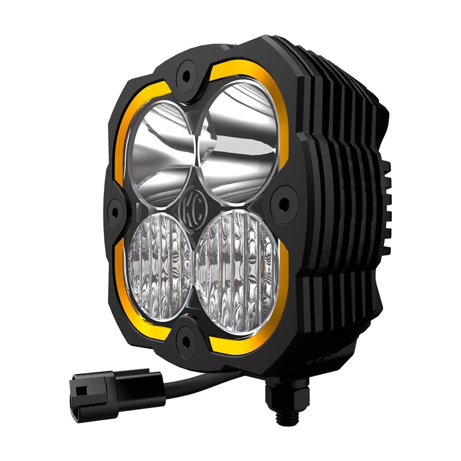 KC HiLiTES 287 5 in. 2 x 80W Flex Era 4 Series Square Combo Beam LED Lights with Amber Backlight