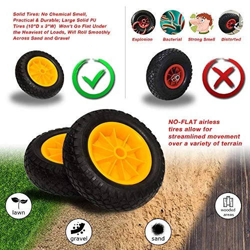 Bonnlo Kayak Cart Canoe Dolly Fishing Kayak Accessories Carrier Foldable Paddle Board Trolley Boat Trailer Transport with NO-Flat Airless Tires Wheels and 2 Ratchet Straps