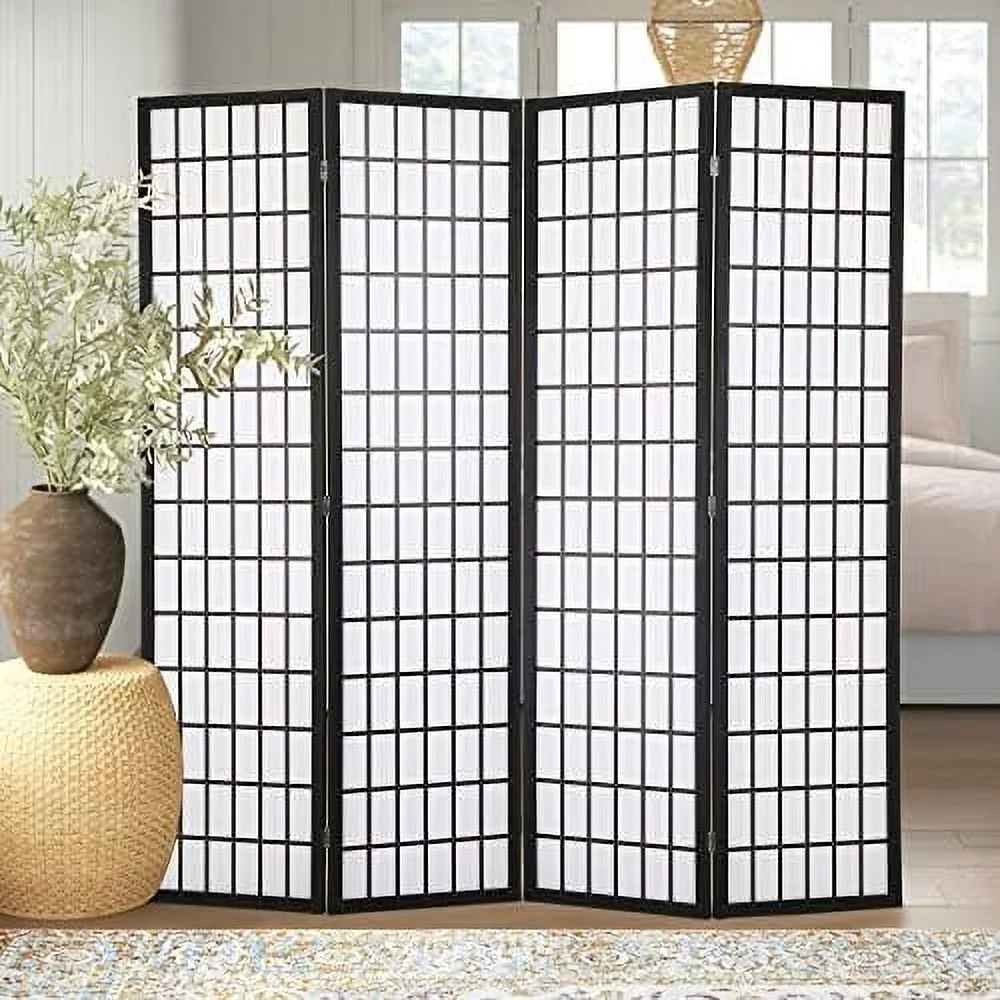 SQWDEC Room Divider Panel  4 Panel Room Dividers and Folding Privacy Screens  6FT Partitions and Dividers Freestanding  Plum Blossom Shoji Screen for Home Office Bedroom  Room Divider Scr
