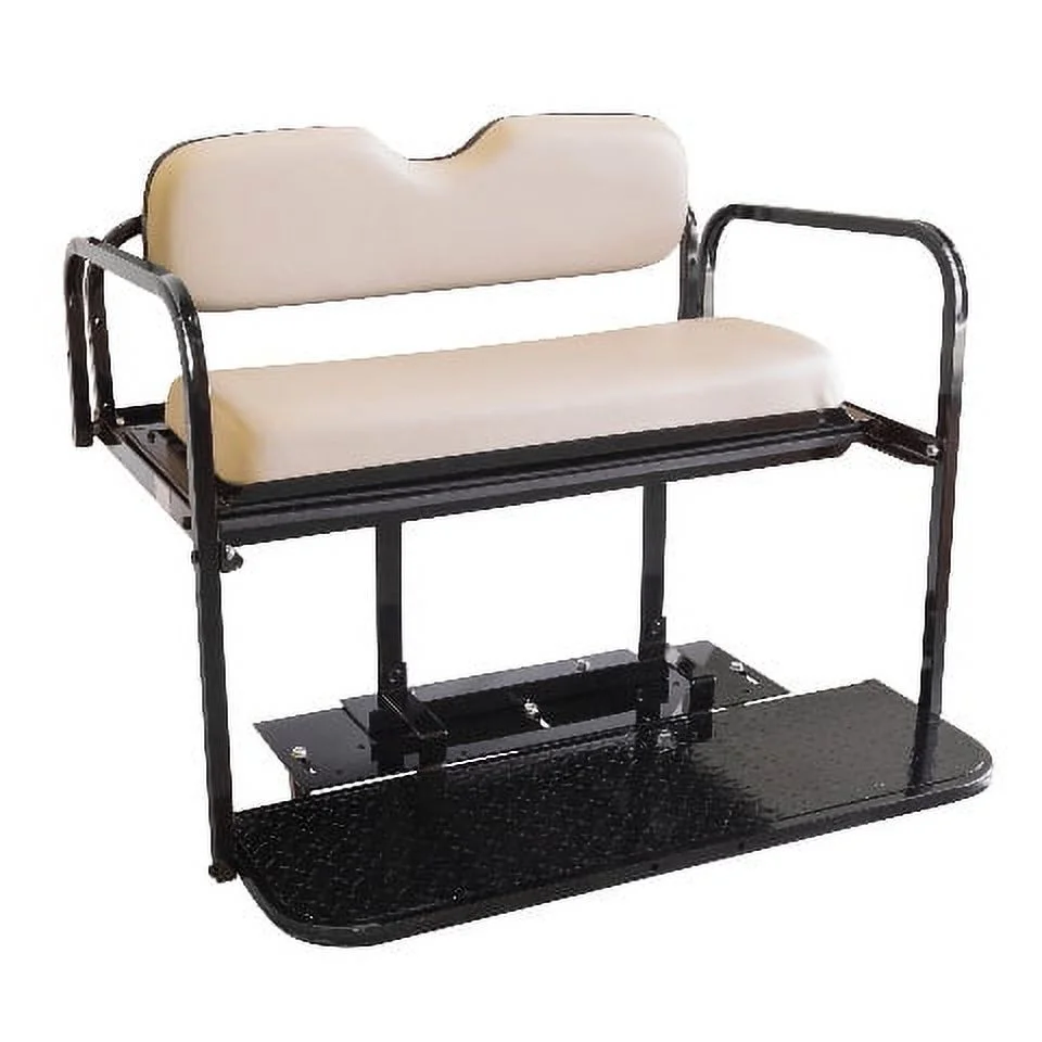 E-Z-GO RXV Golf Cart Flip Folding Rear Back Seat Kit |Stone Color Cushions |2008 - up