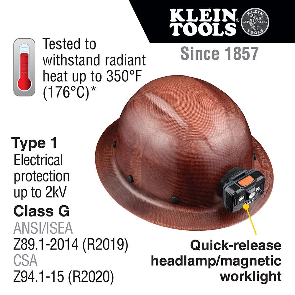 Klein Tools High Temp Hard Hat Brim With Headlamp