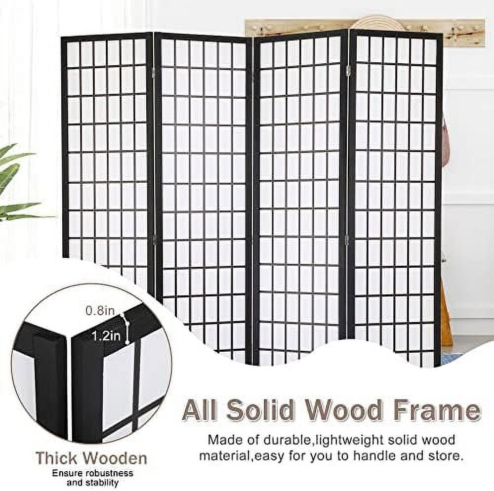 SQWDEC Room Divider Panel  4 Panel Room Dividers and Folding Privacy Screens  6FT Partitions and Dividers Freestanding  Plum Blossom Shoji Screen for Home Office Bedroom  Room Divider Scr