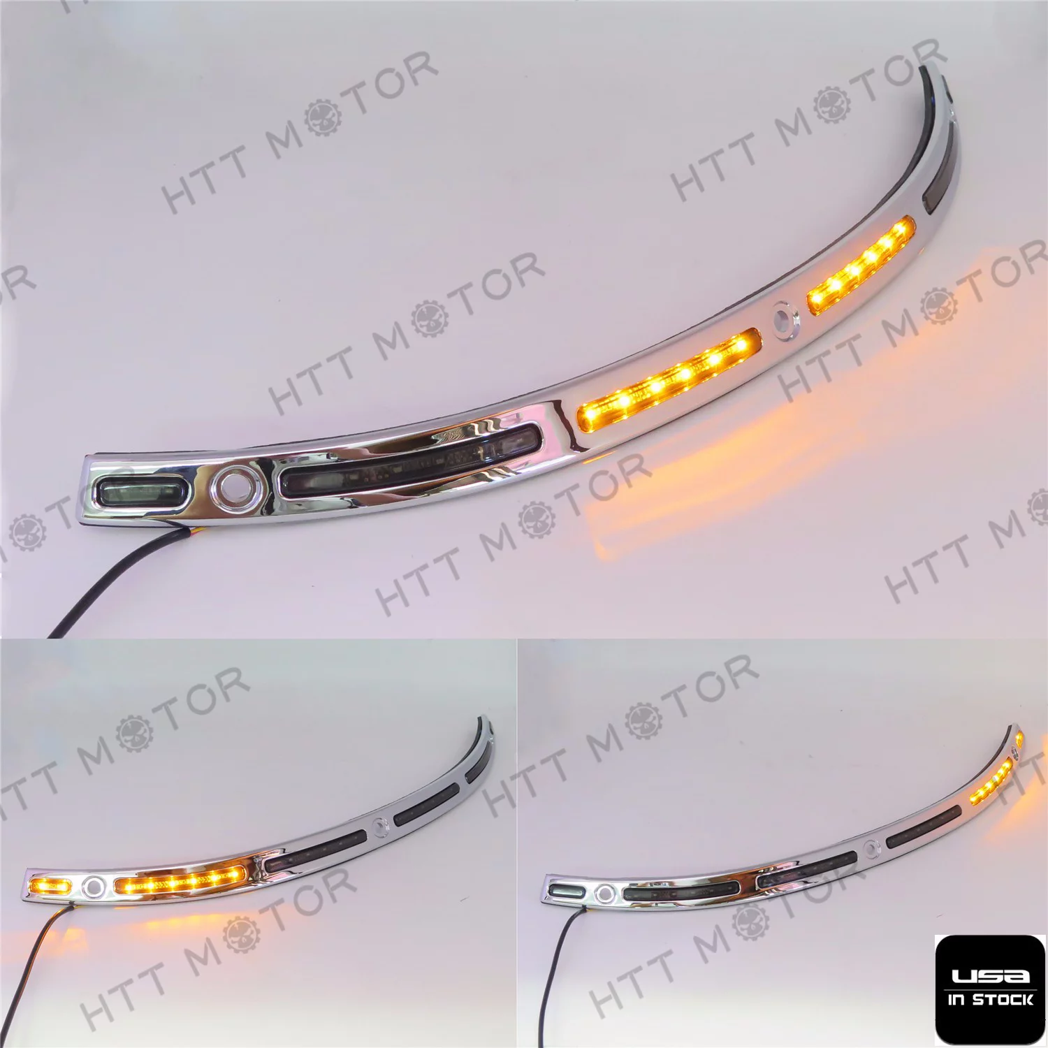 HTTMT- LED Illuminated Windshield Trim For Harley Touring Street Glide FLHX 14 15 16 17
