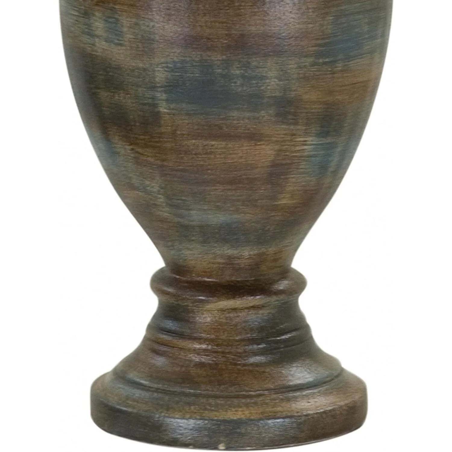 Maykoosh 30 Inch Hydrocal Table Lamp, Drum Shade, Seaside Style Urn Base, Brown And Blue