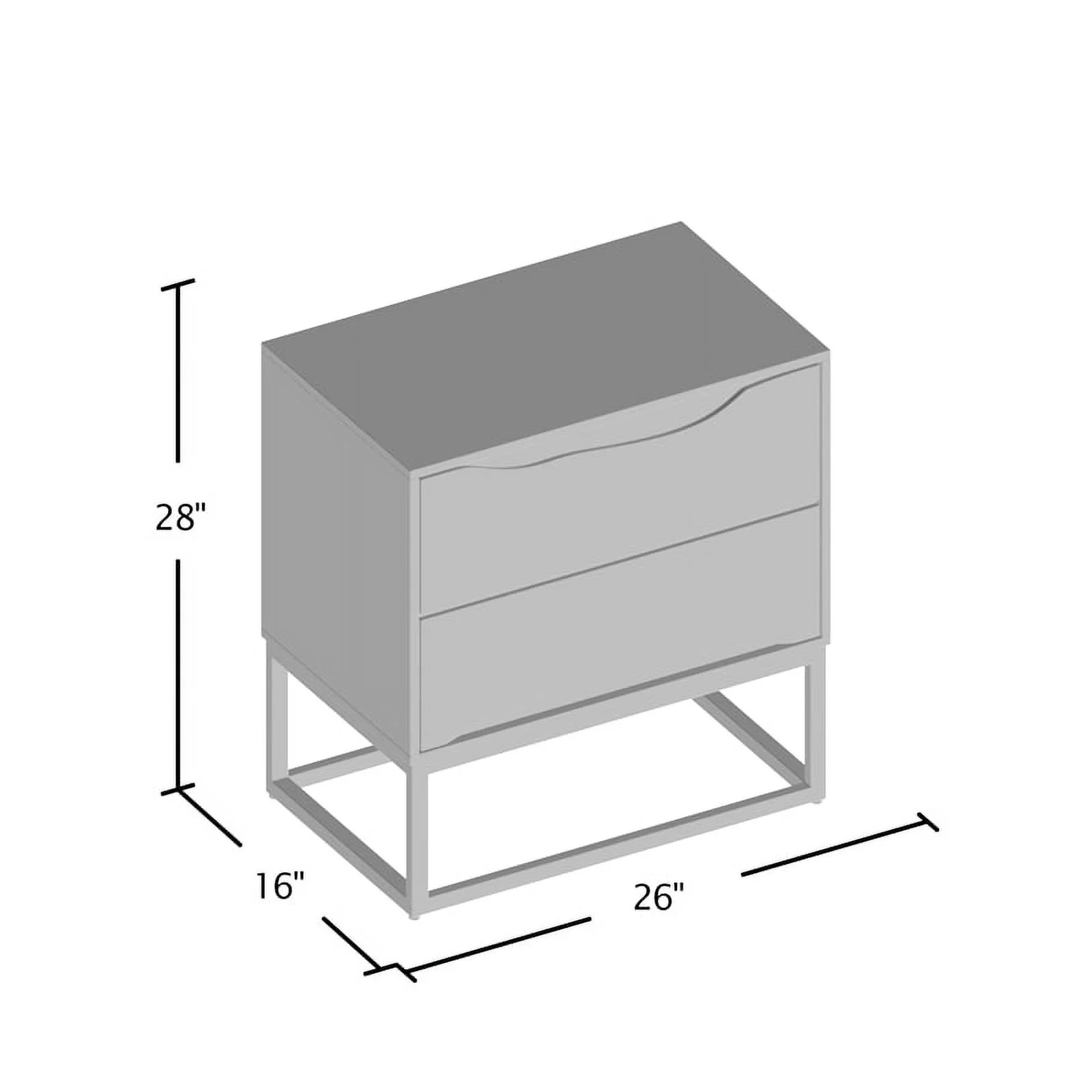 Furniture of America Trippen Wood 2-Drawer Nightstand in Dark Oak and Walnut