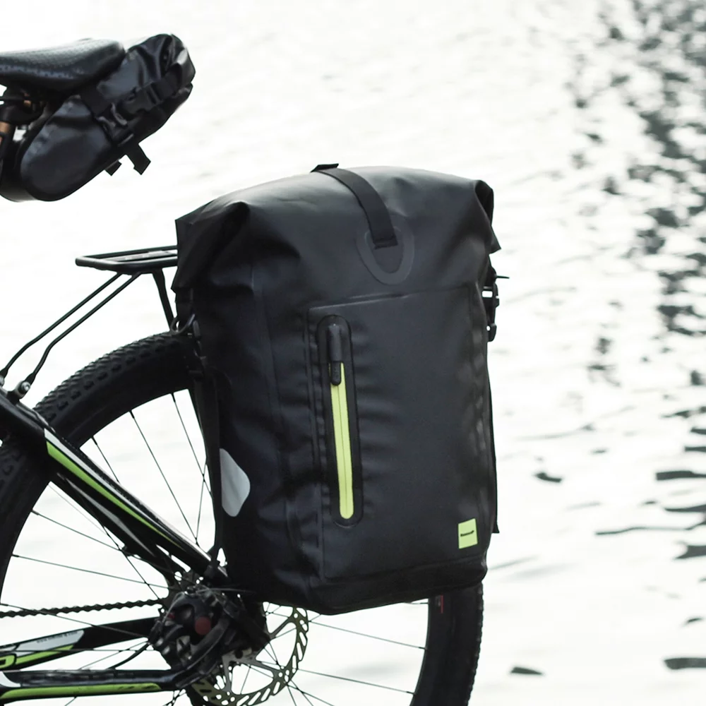 25L Waterproof Bike Bicycle Rear Rack Pannier Bag Cycling Rear Seat Bag Shoulder Bag