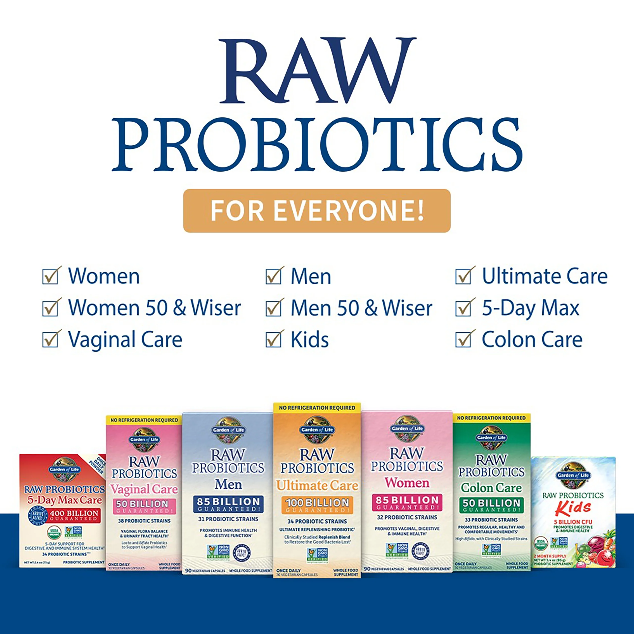 Garden of Life Raw Probiotics Ultimate Care 100 Billion Cfu 30 Veg Caps