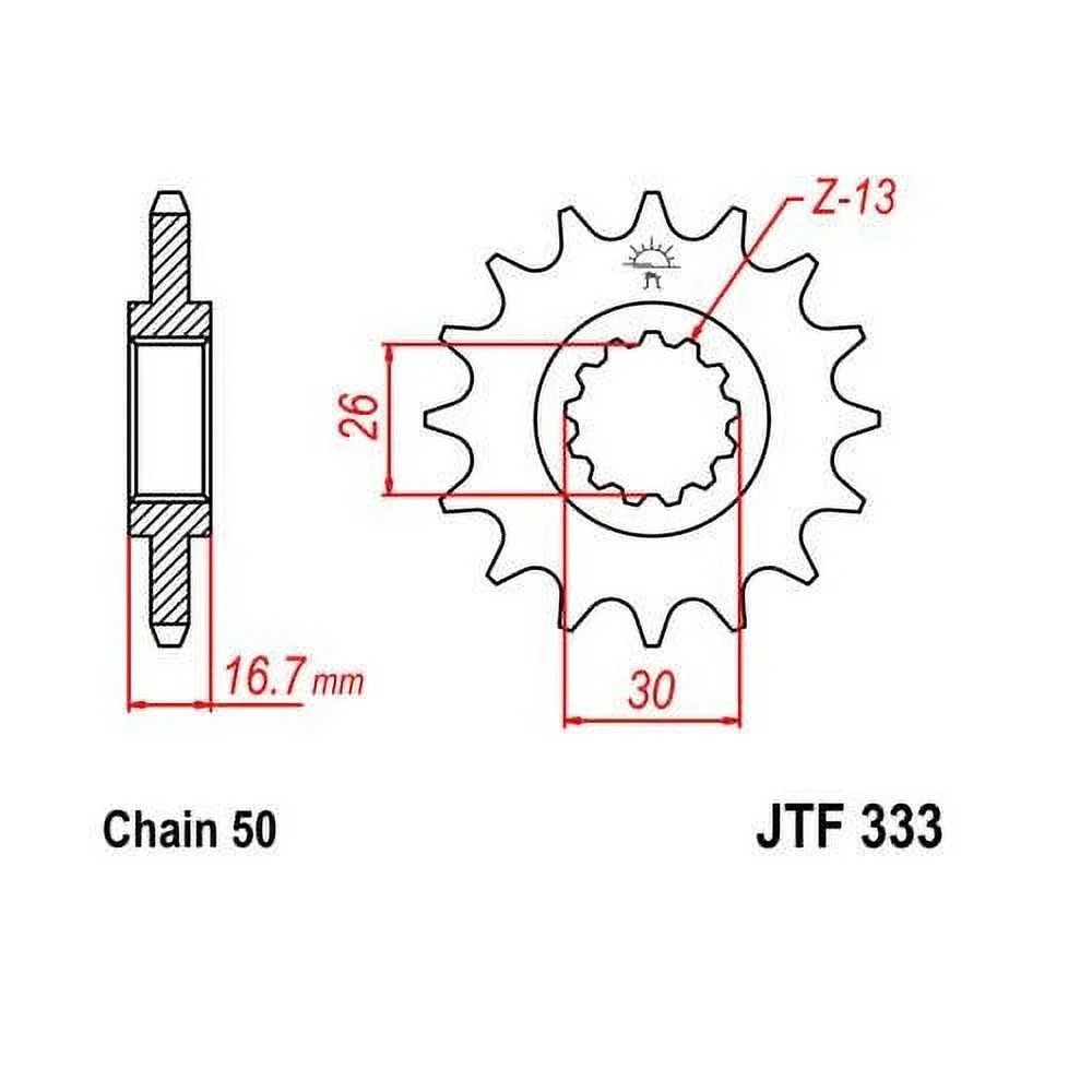 JT Steel Front Sprocket 16T for Street HONDA VTR1000F Super Hawk 1998-2006