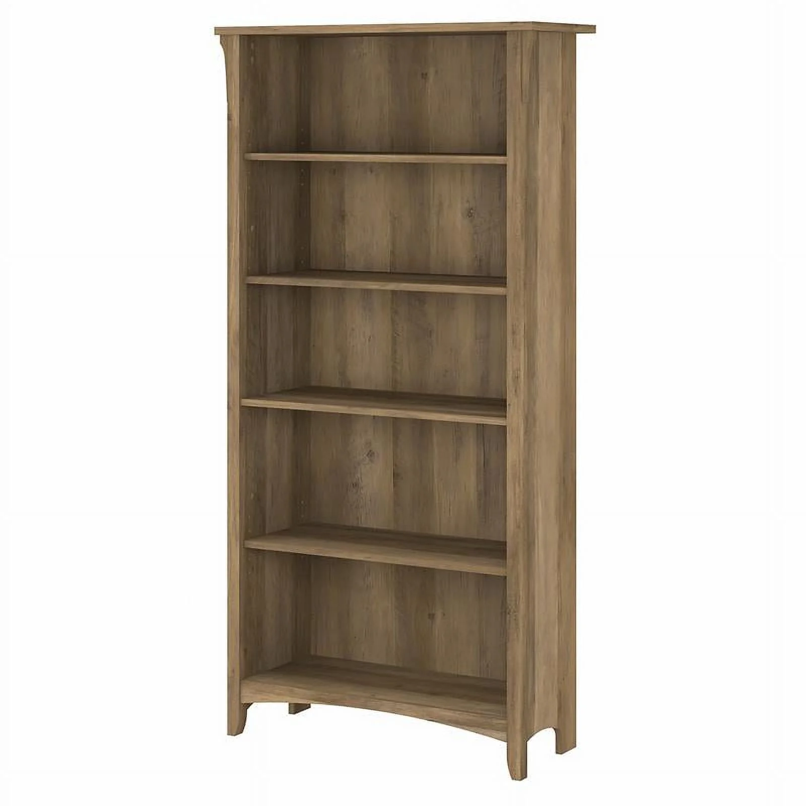 Home Square 5 Shelf Engineered Wood Bookcase Set in Reclaimed Pine (Set of 2)
