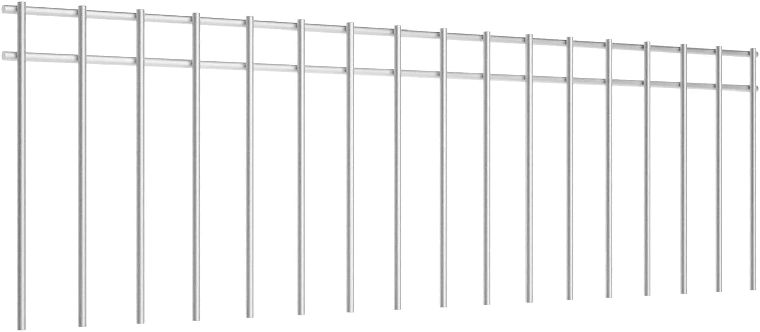 10 Pack Animal Barrier Fence with 1.5 inch Spike Spacing Underground Decorative Garden Fence 32inch x 8inch 4 Gauge Galvanized Steel Ground Stakes Fence for Outdoor Garden Yard Patio