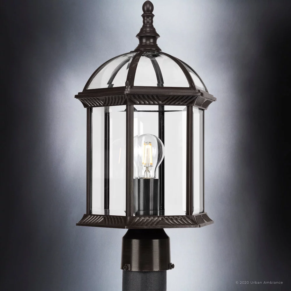 Luxury Transitional Post Light, 18.125H x 9.75W, with Traditional Style, Olde Bronze, UHP1374 by Urban Ambiance
