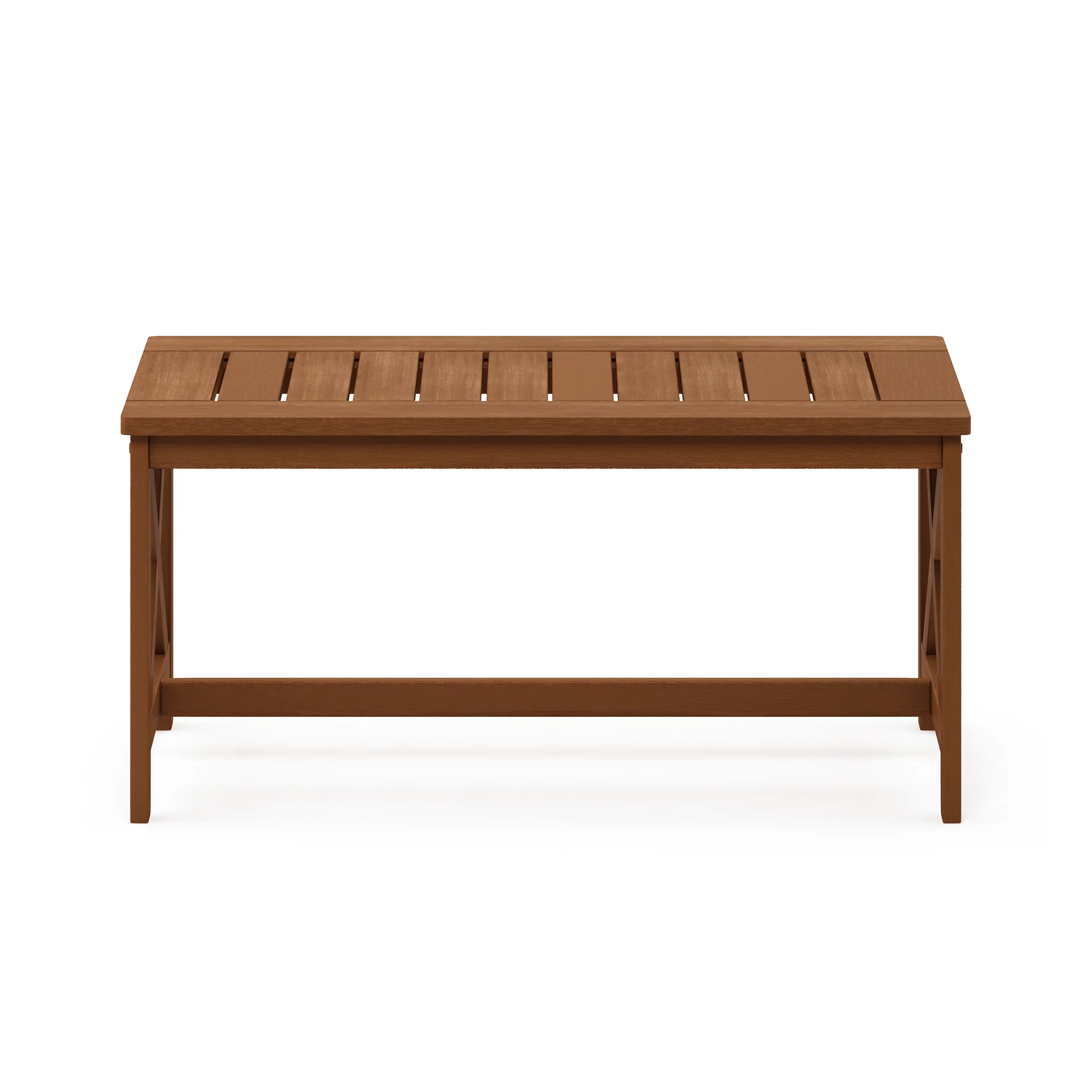 Furinno Tioman Hardwood Coffee Table with X Leg in Teak Oil