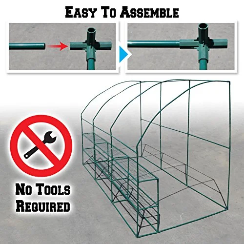 BenefitUSA Large Walk-in Wall Greenhouse 10x5x7'H with 3 Tiers/6 Shelves Gardening (White)