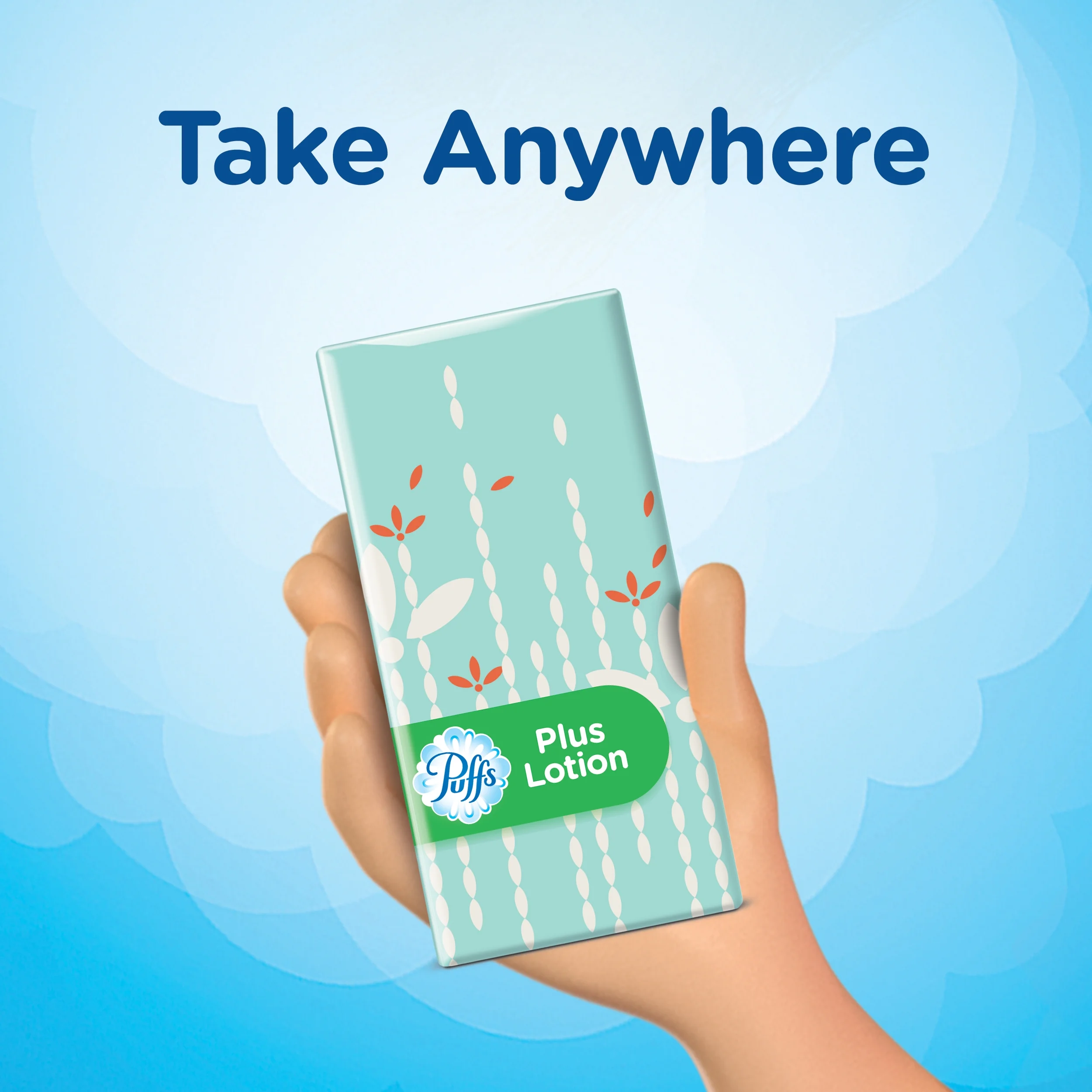 Puffs Plus Lotion Facial Tissues, 4 To-Go Packs, 10 tissues per pack