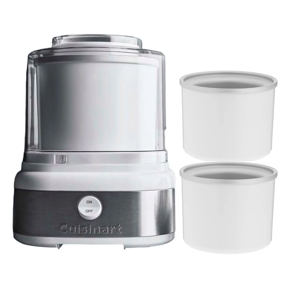 Cuisinart Ice 22 Ice Cream Maker with Two Insulated Freezer Bowls and Recipe Book