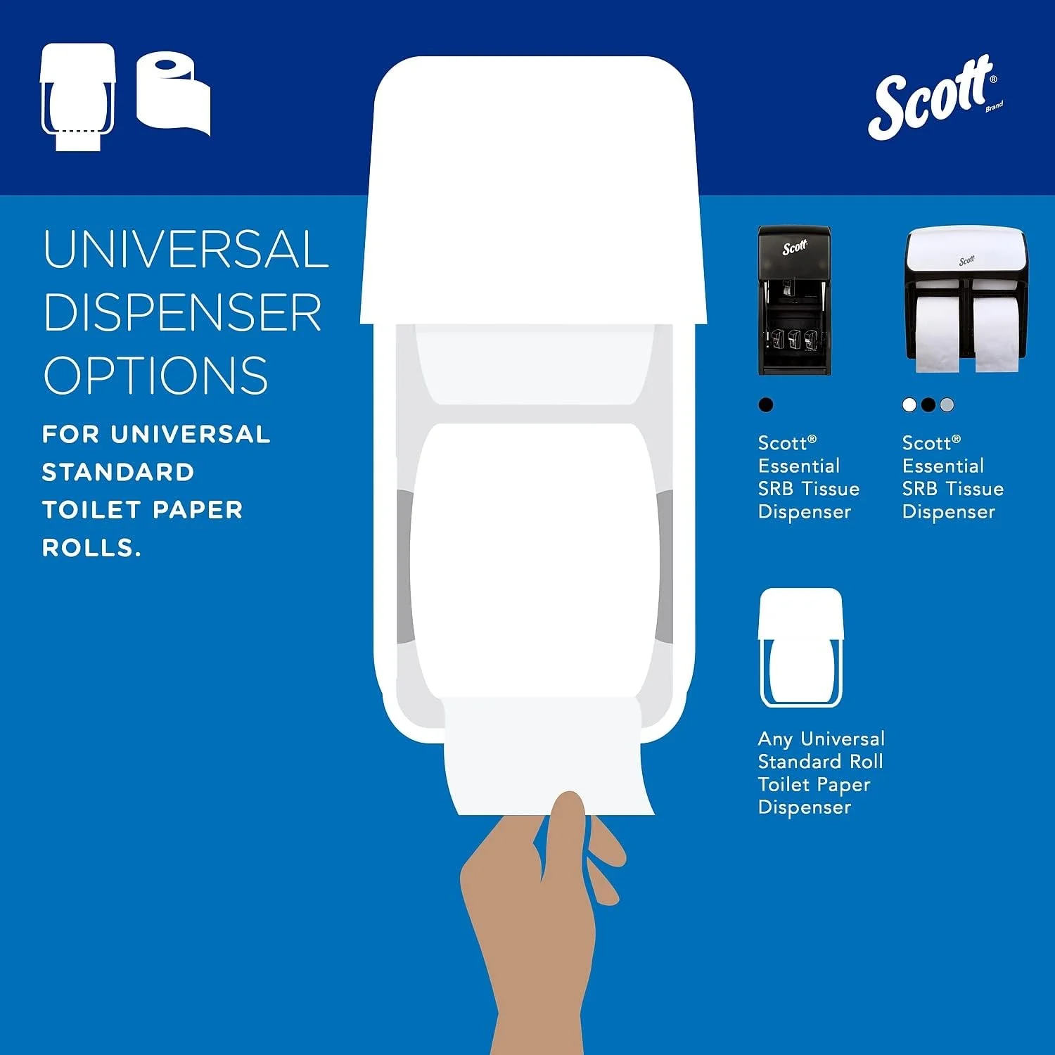 Scott Essential Standard Roll Bathroom Tissue, Septic Safe, 2-Ply, White (550 sheets/roll, 80 rolls)
