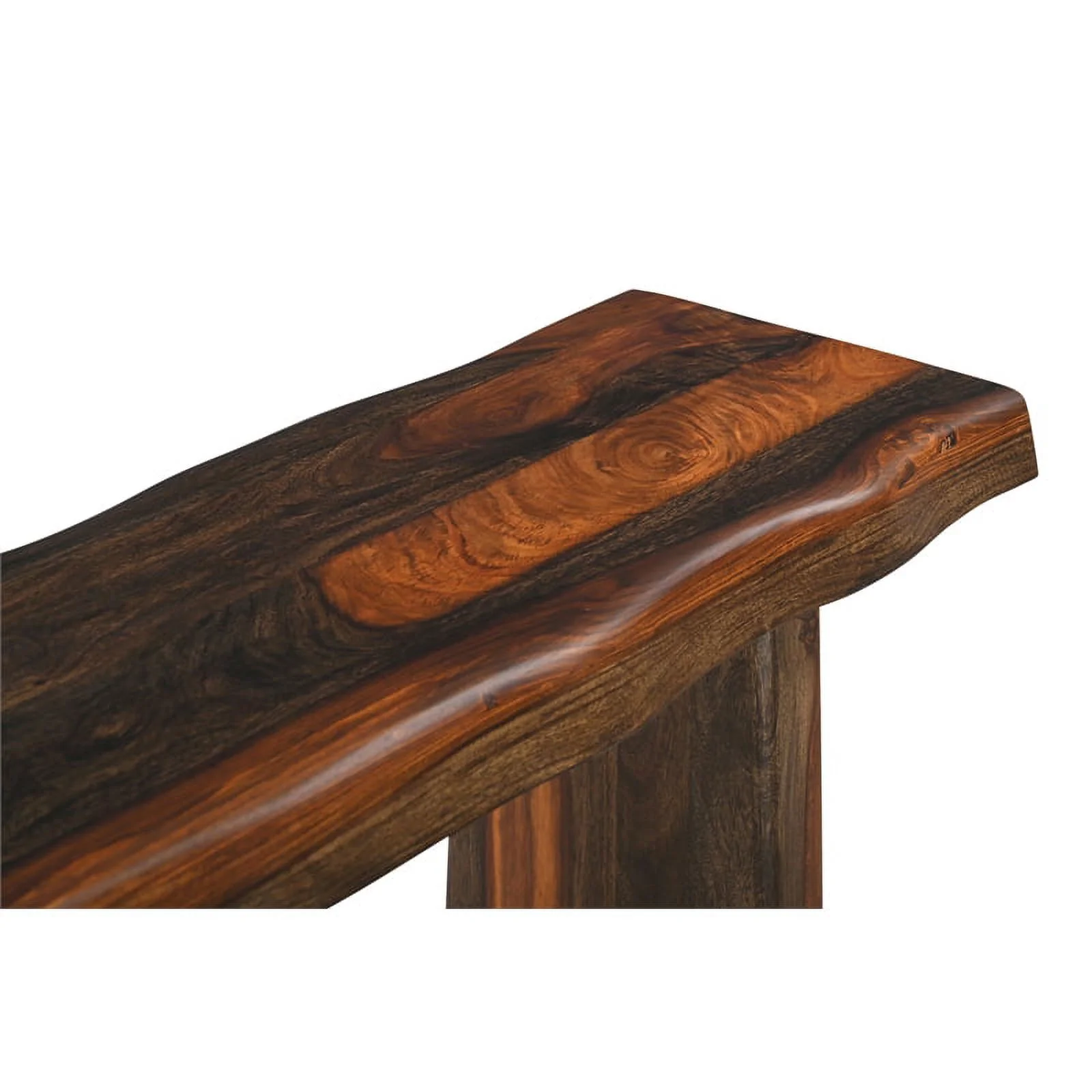Taran Designs Darcy Live Edge Solid Wood Console Table in Dark Brown