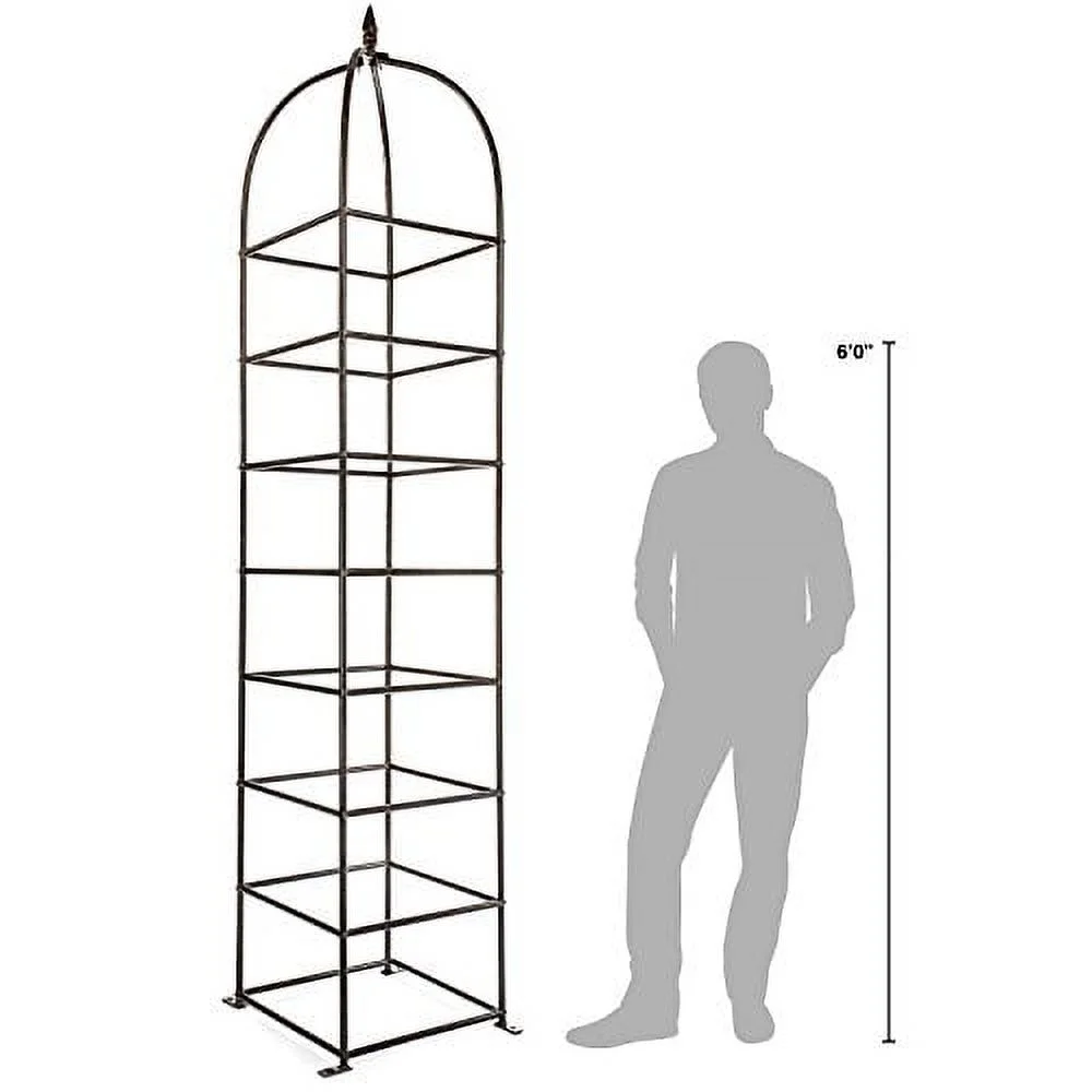 H Potter Trellis Large Obelisk for Climbing Garden Plants Weather Resistant Iron and Metal Vertical Yard Art