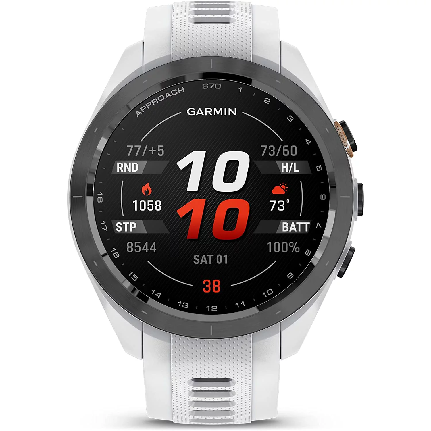 Garmin Approach S70 42 mm Premium GPS Golf Watch, White Band with 2 YR Warranty Bundle