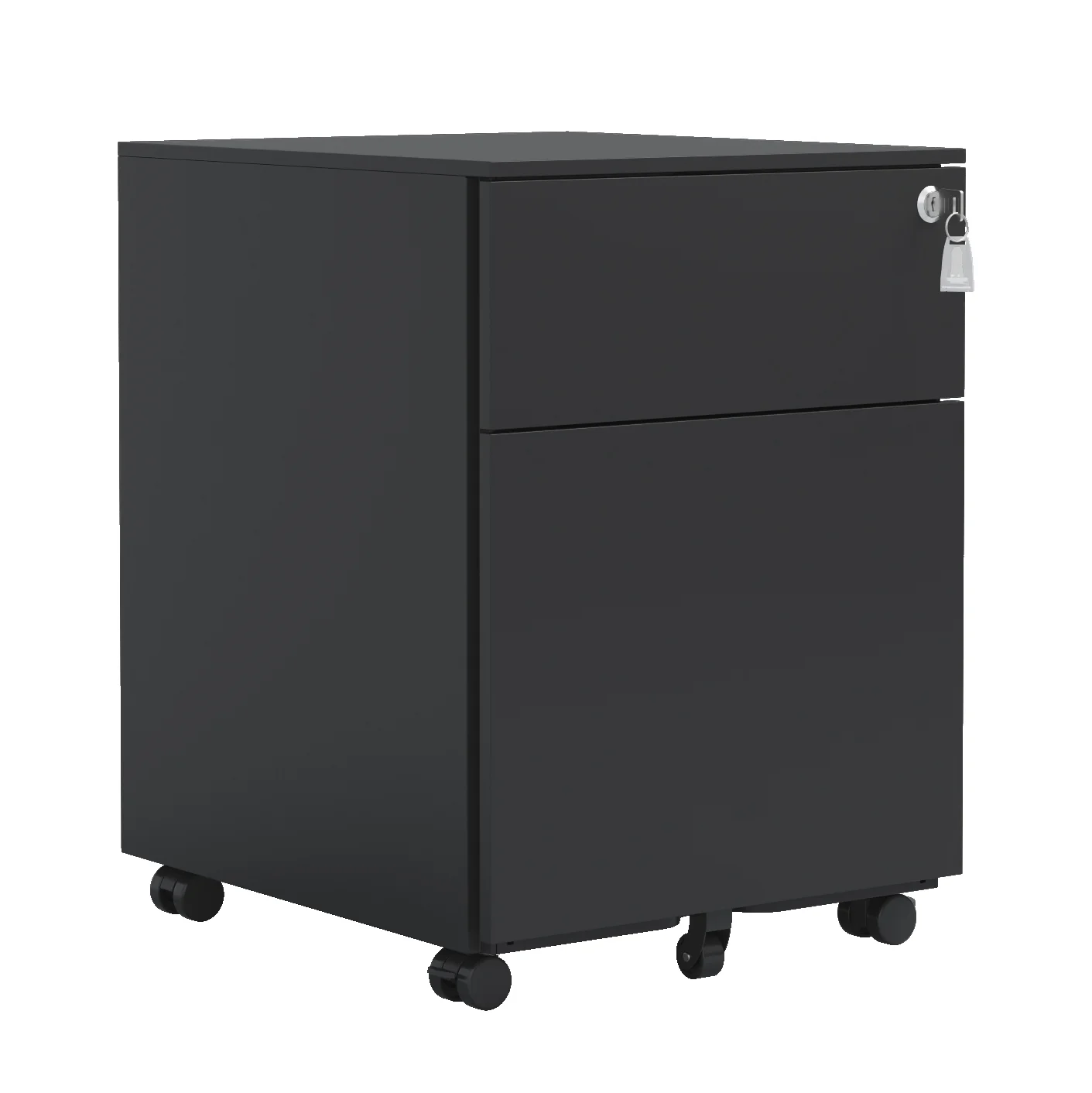2 Drawer Mobile File Cabinet with Lock Steel File Cabinet for Legal/Letter/A4/F4 Size, Fully Assembled Include Wheels,For Home/Office(Black)