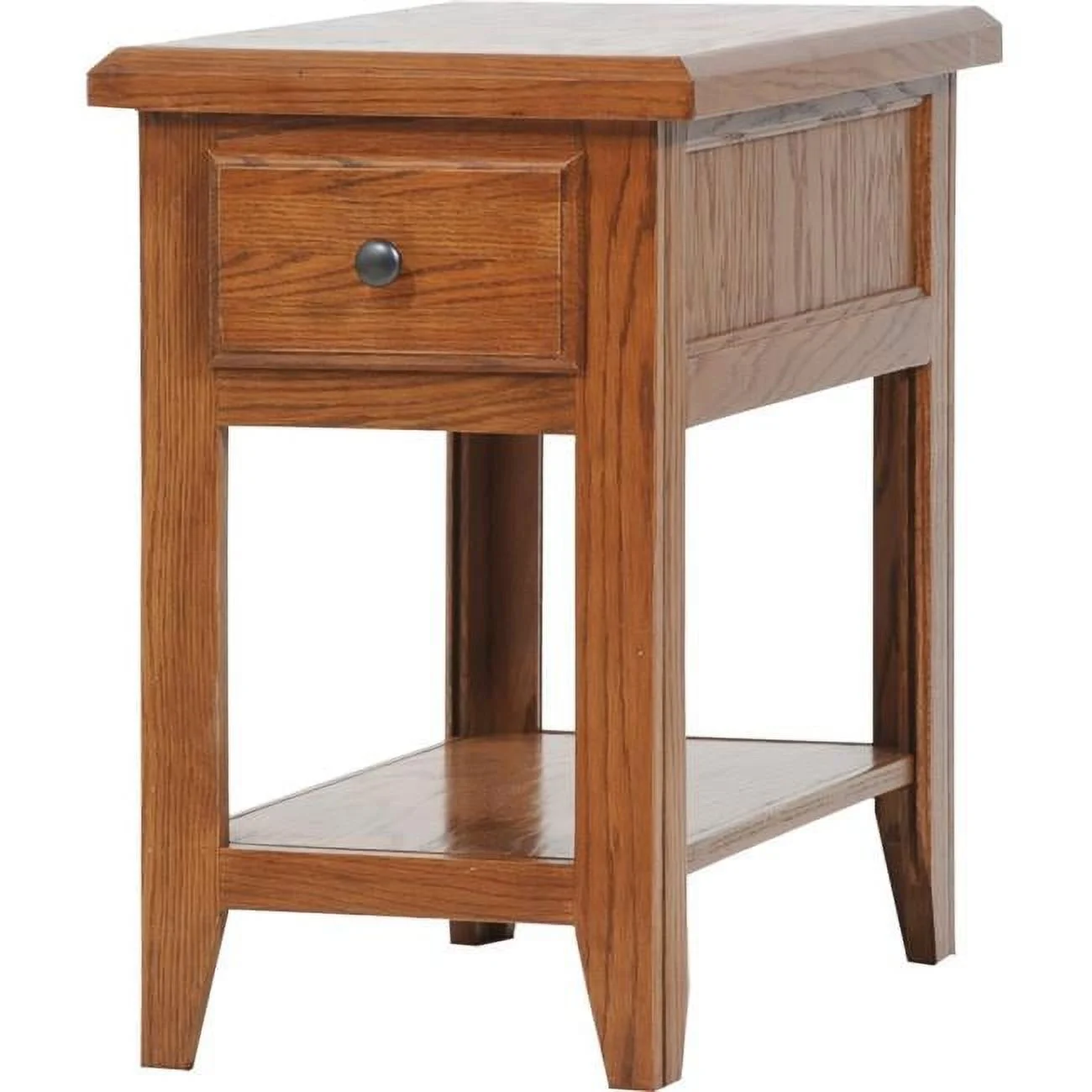 Oak Chair Table with 1 Drawer, Light