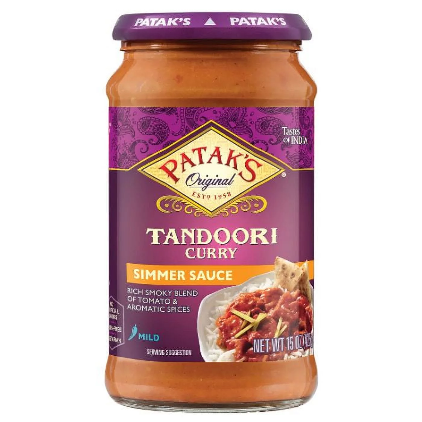 PATAKS SAUCE TANDOORI SIMMER 15 OZ - Pack of 6