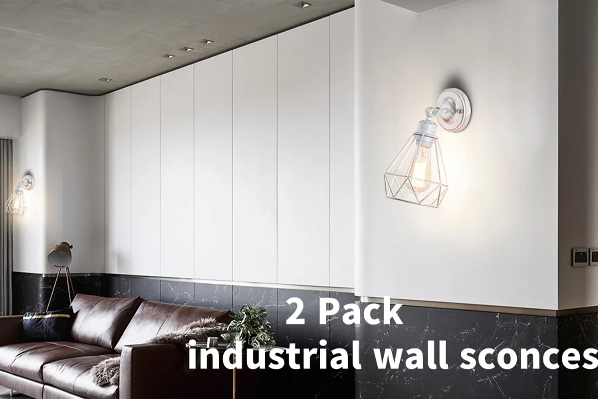 Farmhouse Wall Sconces Set of 2 Industrial Wall Mount light fixture