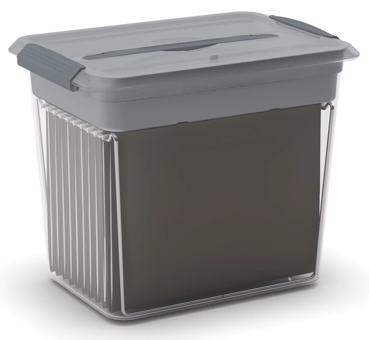 Pen + Gear Latchmate, 26 Qt. Letter Size, Plastic File Storage Box, Gray