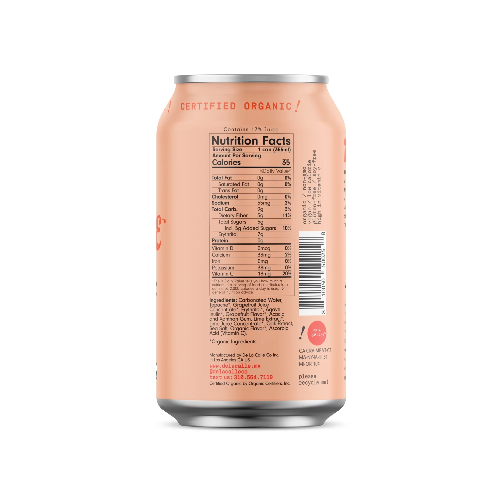 De La Calle Tepache, Grapefruit Lime, Modern Mexican Soda, 6 Pack