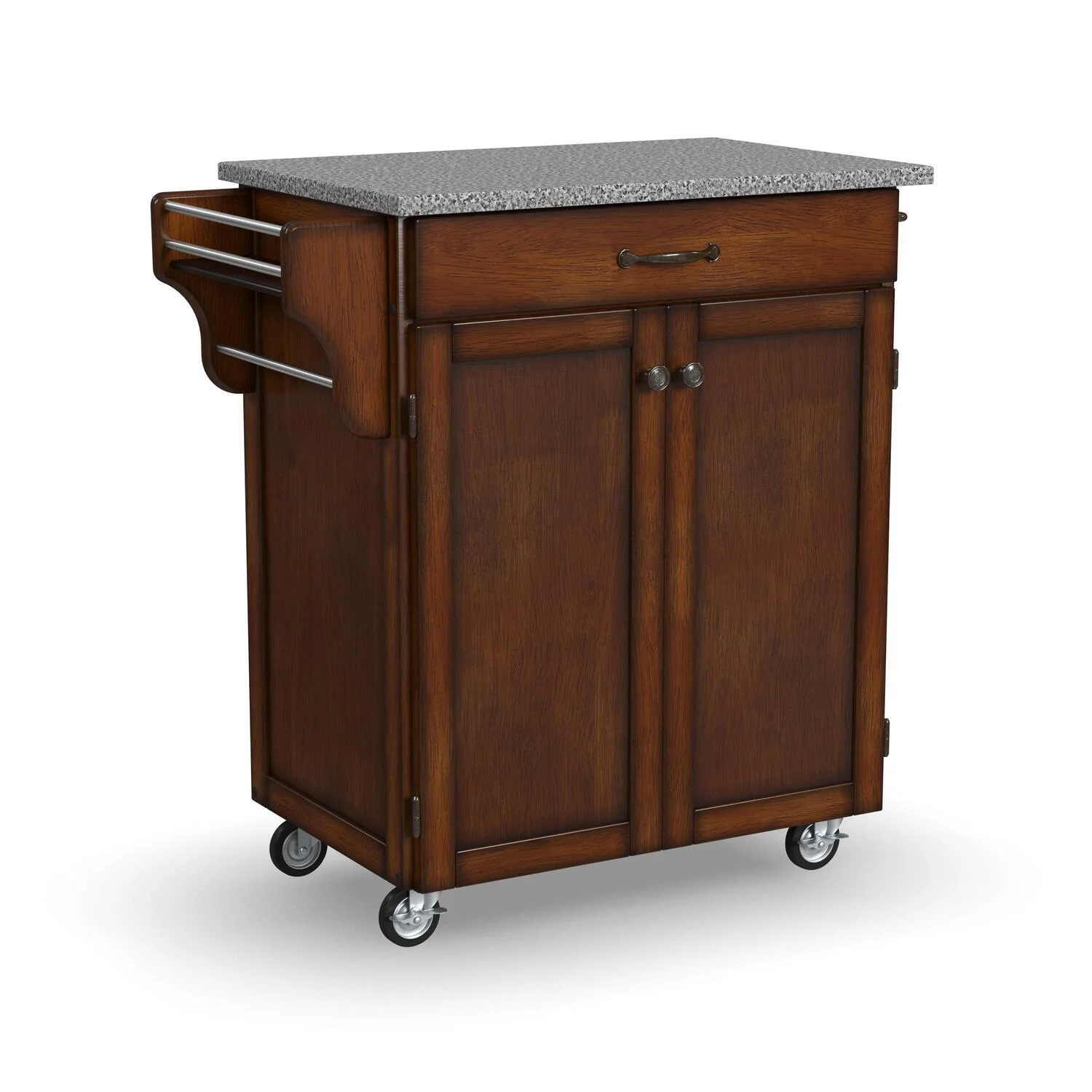 Homestock Asian Allure Brown Wood Kitchen Cart