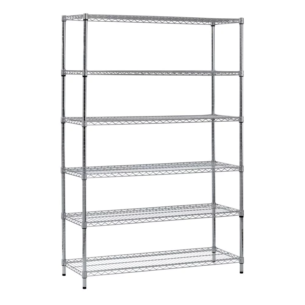 GEROBOOM WS481872-Z Steel Shelving Unit  6   48" Width  72" Height  18" Depth  Zinc