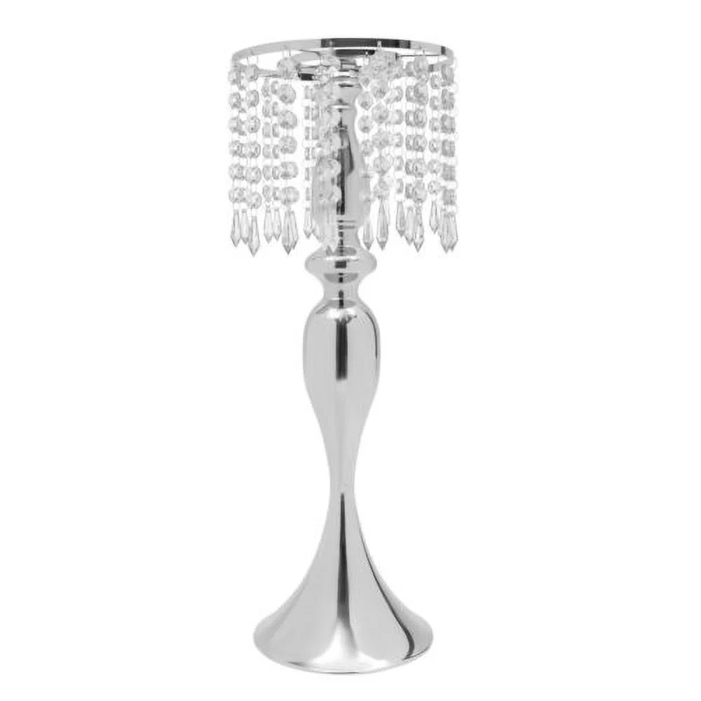 10 PCS Metal Silver Flower Vase Wedding Table Centerpieces Crystal Flower Stand