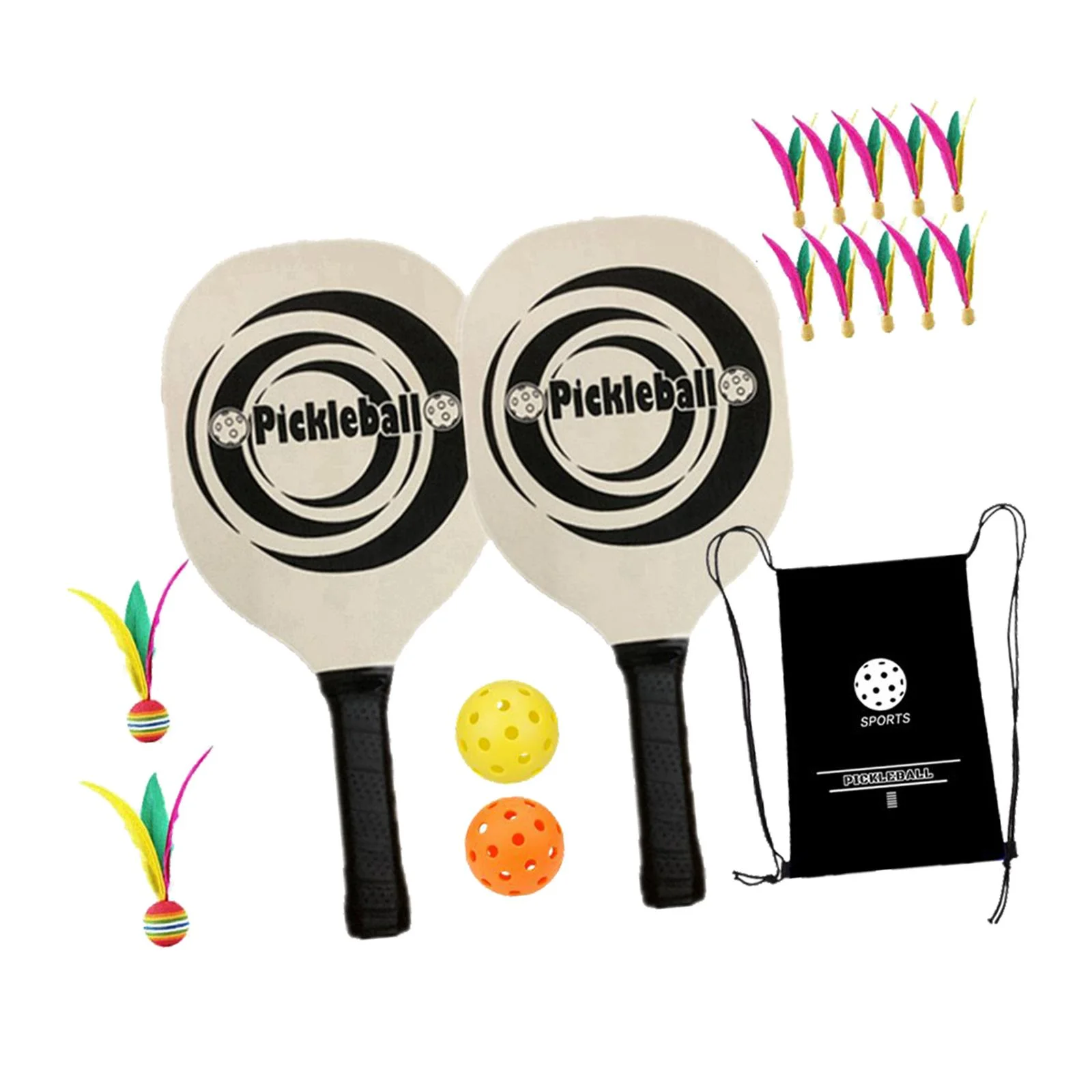 Pickleball Paddles with 2 Rackets 2 Balls Ergonomic Grip Pickleball Racquets