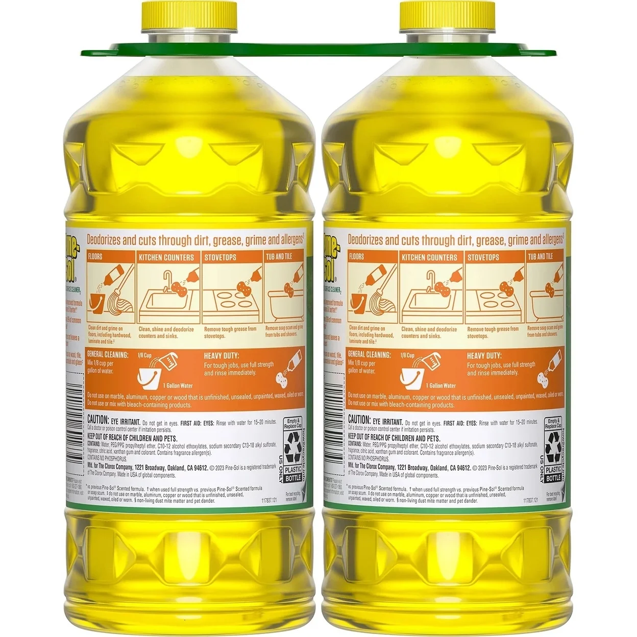 Pine-Sol 2X Concentrated Multi-Surface Cleaner Lemon Scent 60 Fl Oz (Pack of 2)