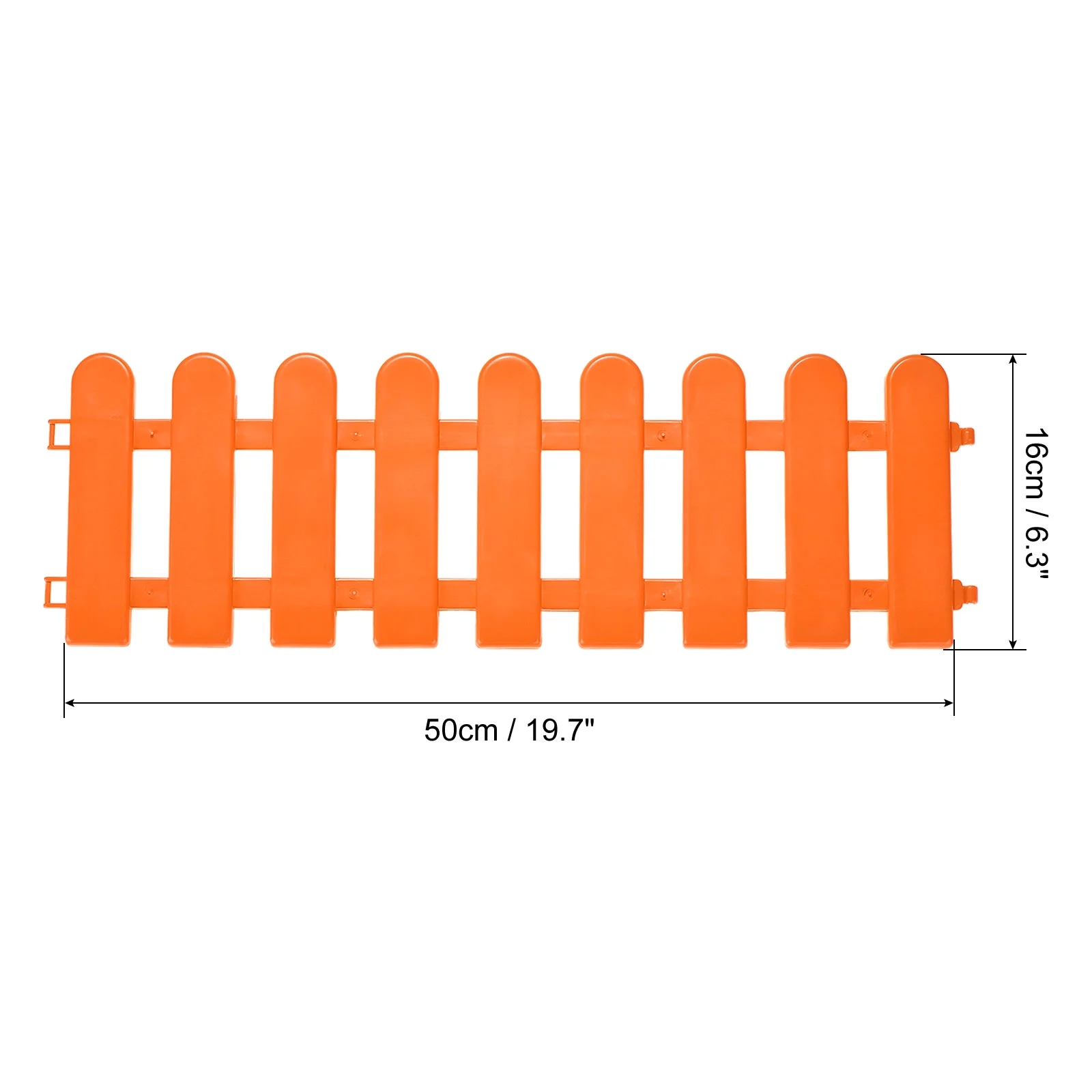 Uxcell 19.7x6.3 Inch Garden Edging Border Plastic Lawn Fence Decorative Fencing Orange 5 Pack