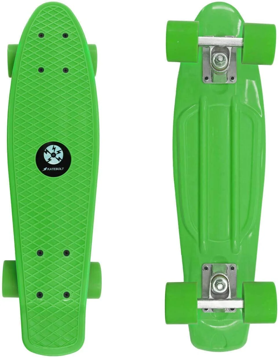 Green Skateboard with Green Wheels Cruiser Board 22
