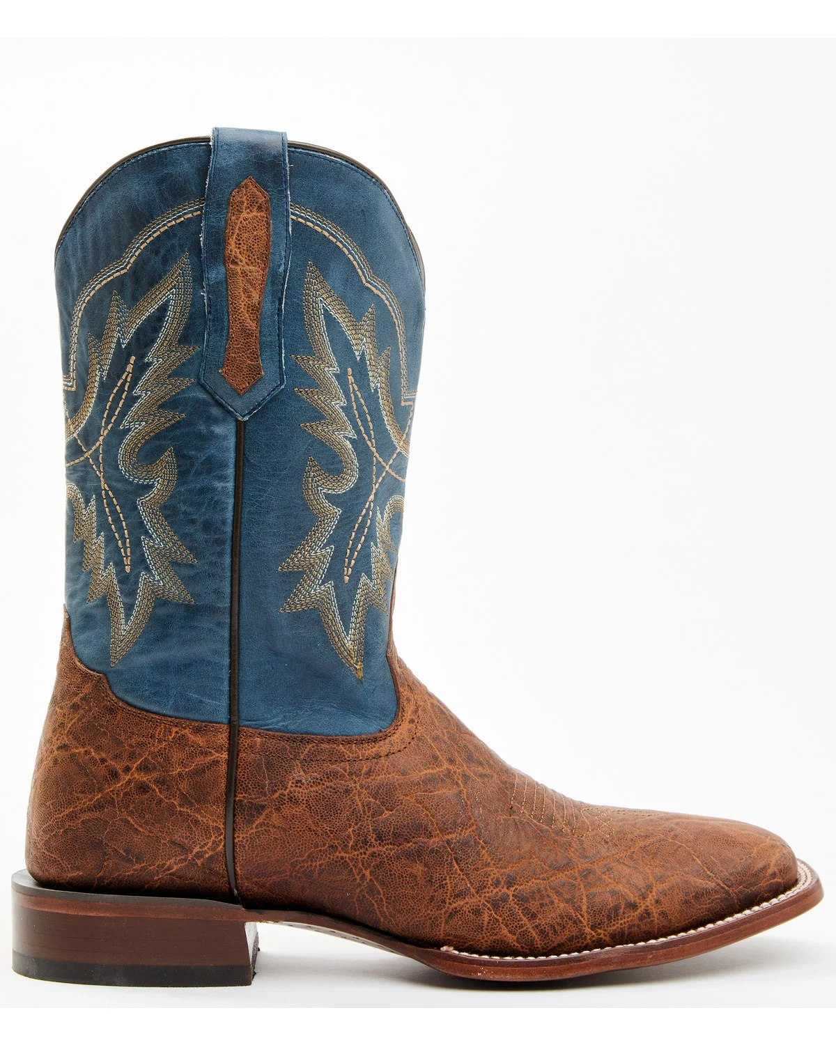 Cody James Men's Blue Elephant Print Western Boot Broad Square Toe Brown 9 D(M) US