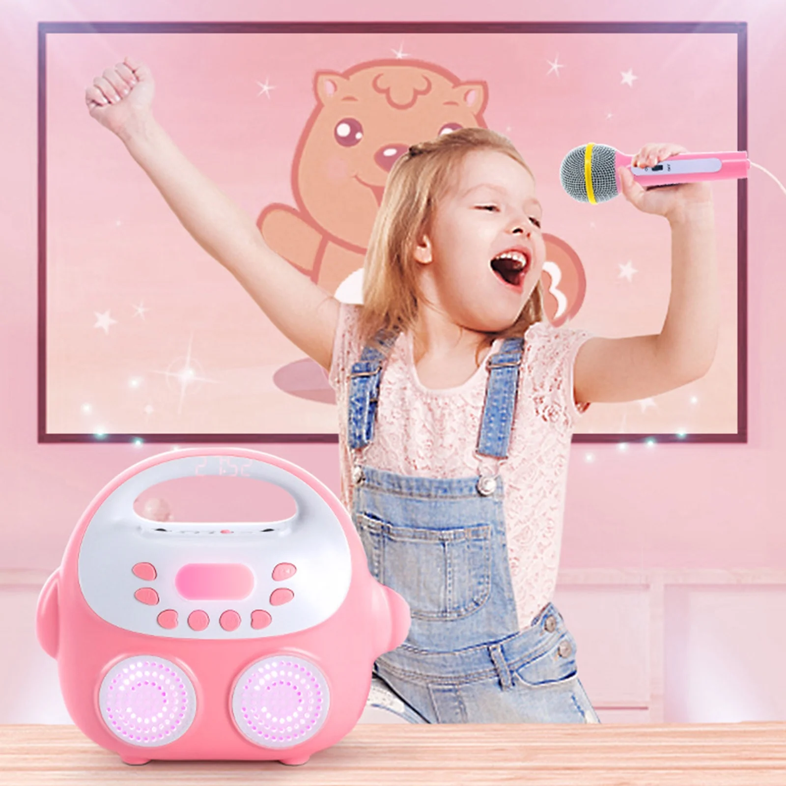 moobody Karaoke Machine with Microphone, Portable Singing Machine for Adults & Kids