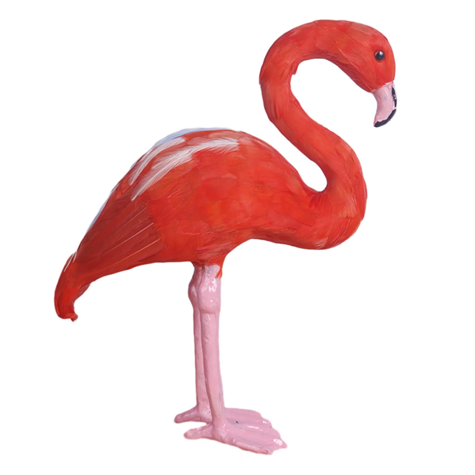 Miulika Flamingo Statue Animal Figurine Vivid Artwork Imitation Bird Model Bird Sculpture Yard Art for Backyard Indoor Outdoor Decor