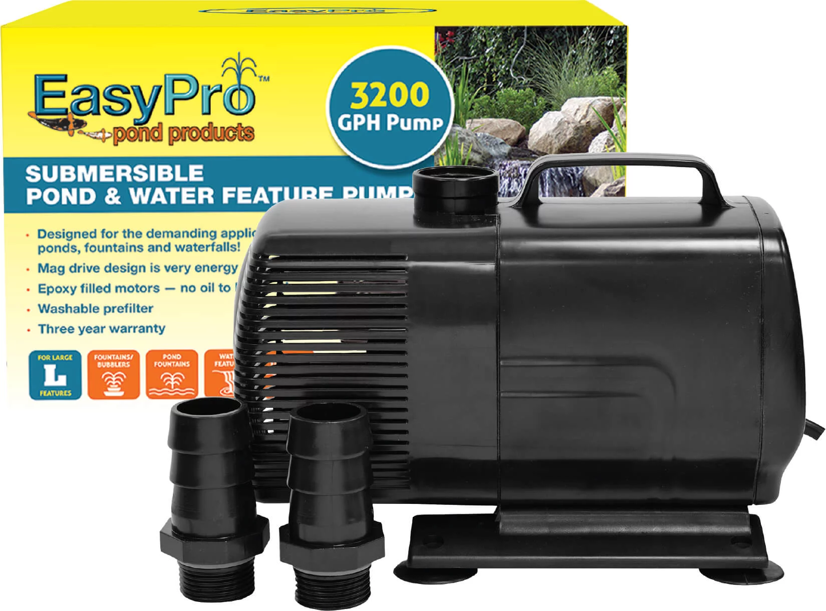 Easy Pro EP3200N 3200 GPH Submersible Mag Drive Pump