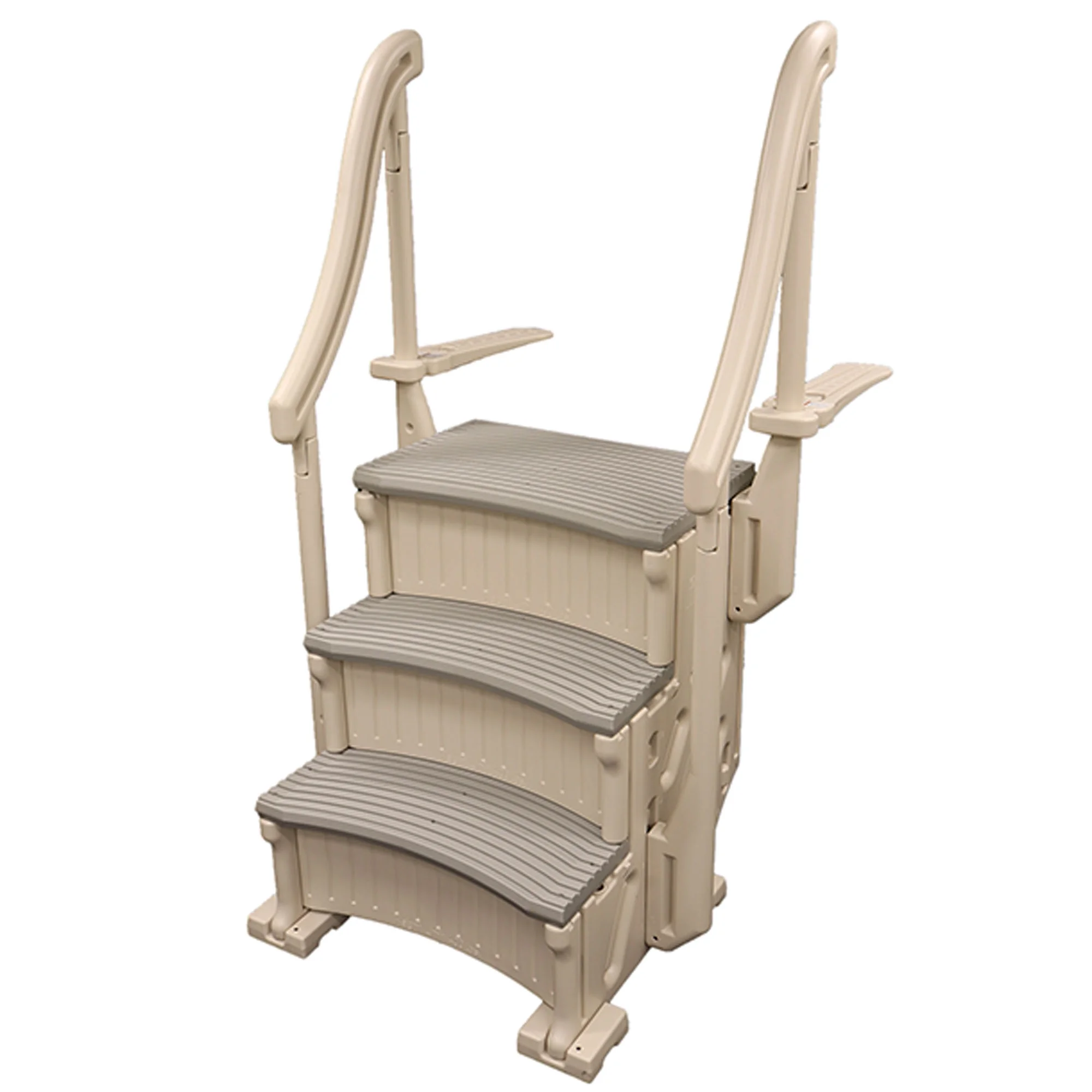 Confer Plastics Curved In-Pool 3 Step Ladder, In Ground Pool Stairs