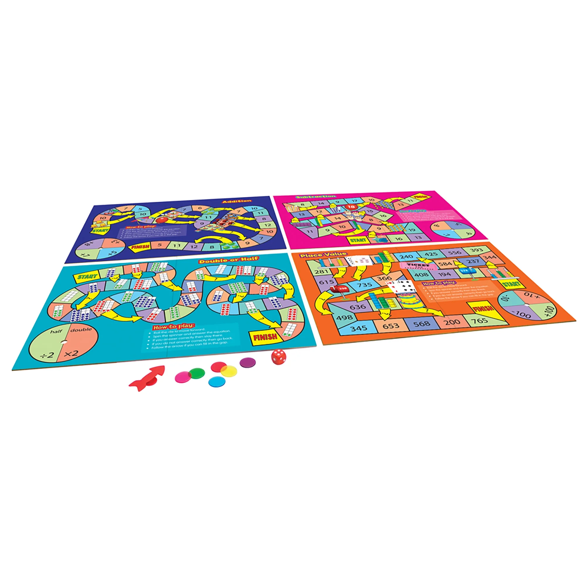 Math Board Games Junior Learning for Ages 5-6 Kindergarten Grade 1 Learning, Math, Perfect for Home School, Educational Resources